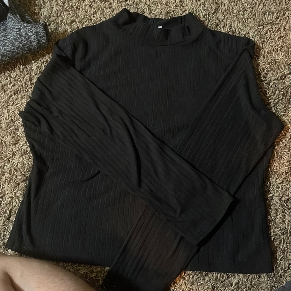 Black turtle neck short long sleeve shirt. Newly worn